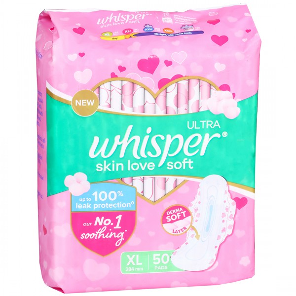 Whisper Ultra Skin Love Soft XL Wings Sanitary Pads Pack Of 15 (5% Off)